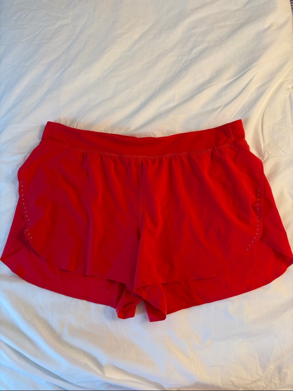 Lululemon Oxford Red Women's Fast and Free High-Rise Classic-Fit Split Short 3"